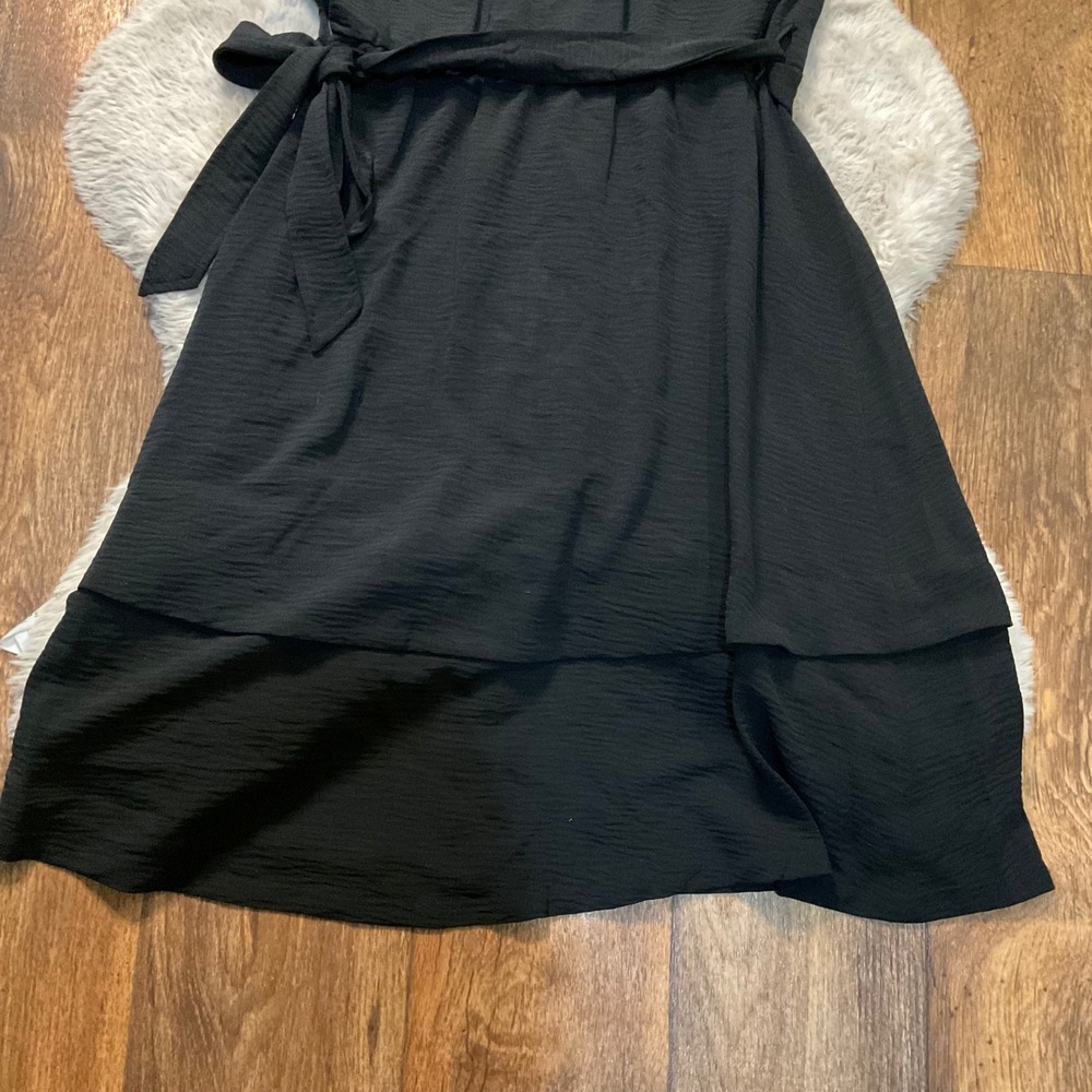 Calvin Klein Dress Size 10 Button Front Cap Sleeve Womens Tie Waist - Picture 9 of 10